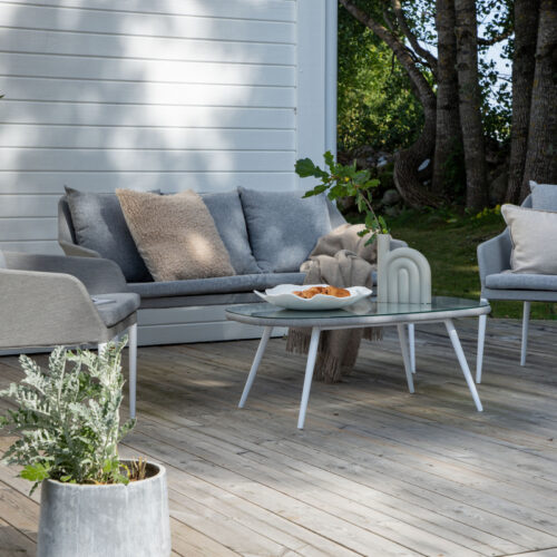 Salon de jardin aluminium gris Malao
