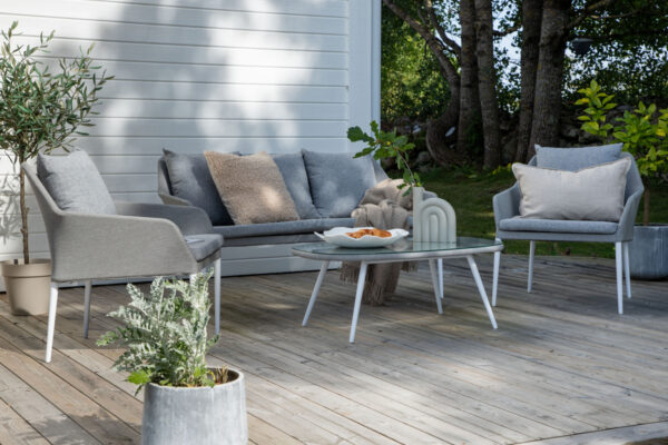 Salon de jardin aluminium gris Malao
