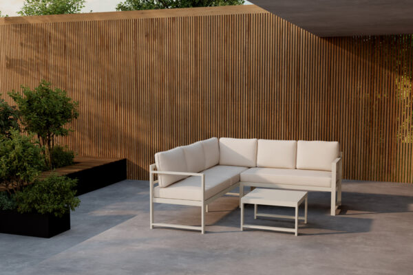 Salon de jardin aluminium beige Sadelli