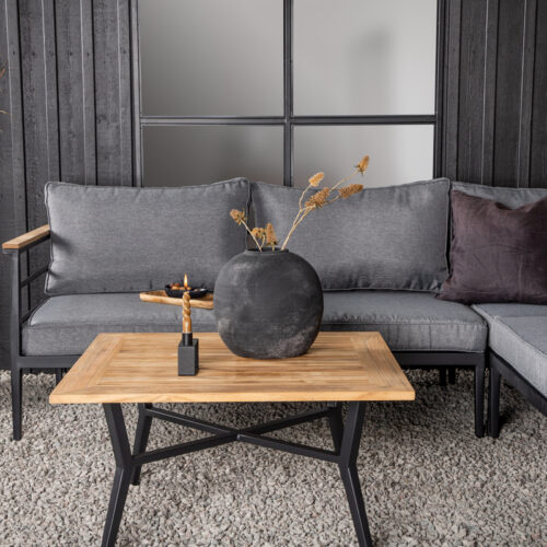 Salon de jardin angle aluminium noir gris Mexico
