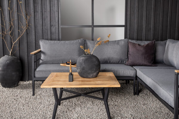 Salon de jardin angle aluminium noir gris Mexico
