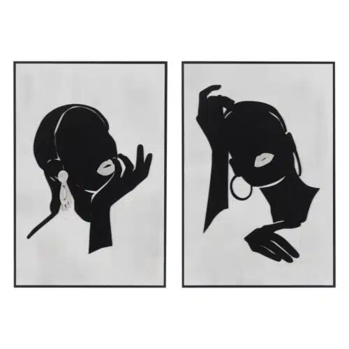 Tableau et toile Tableau relief Visage noir blanc Ixia 40 x 60 x 2 - 611939