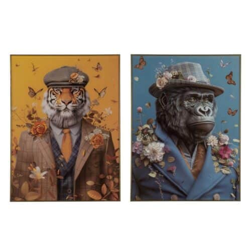 Tableau verre trempé Animaux 60 x 80 Ixia x 2 - 613748