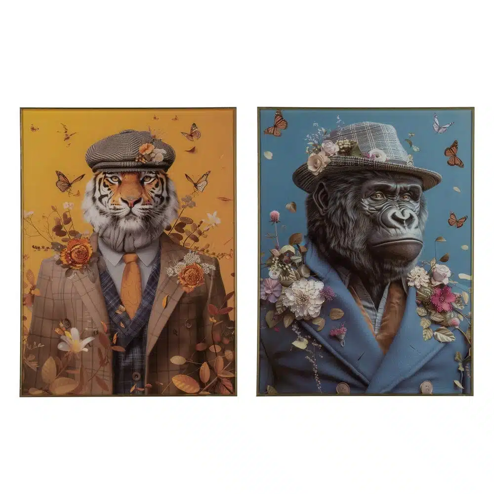 Tableau verre trempé Animaux 60 x 80 Ixia x 2 - 613748