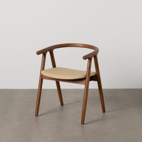 Fauteuil de table bois d’orme Kaloa crème Ixia