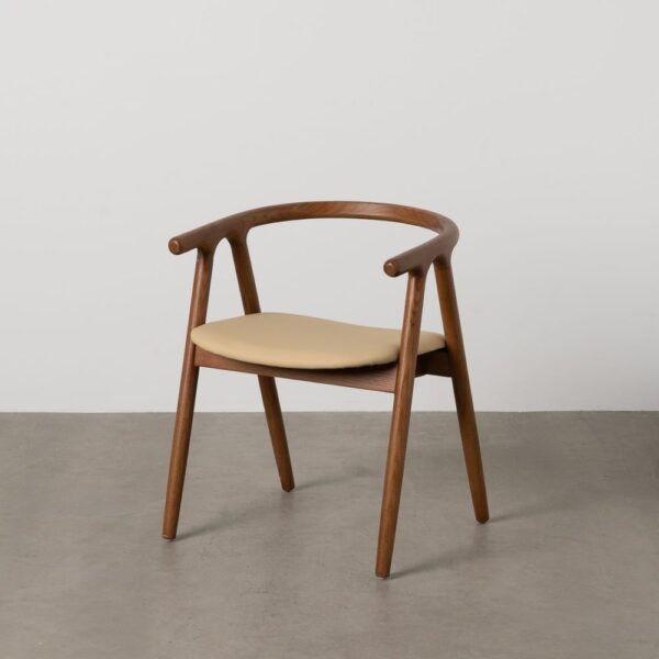 Fauteuil de table bois d’orme Kaloa crème Ixia