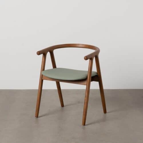 Fauteuil de table bois d’orme Kaloa vert Ixia