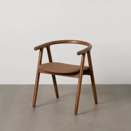 Chaise salle a manger Fauteuil de table bois d’orme Kaloa marron Ixia