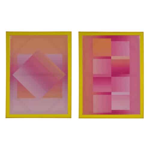 Tableau Color Pop jaune rose 60 x 80 Ixia x 2 - 613782