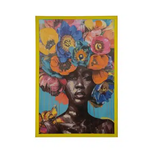 Tableau et toile Tableau Femme Fleur Couleur Pop 80 x 120 Ixia - 613785