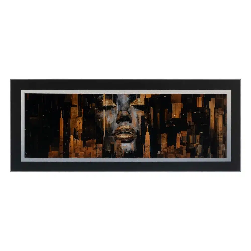 Tableau Aluminium Visage noir or 125 x 50 Ixia - 614400