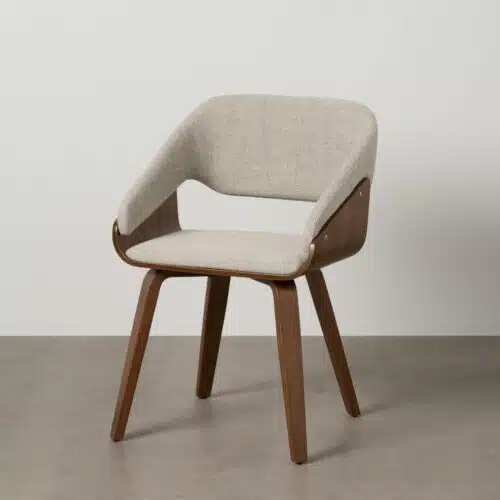 Chaise salle a manger Chaise tissu gris pied bois foncé Oslo Ixia