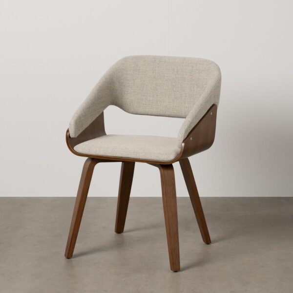 Chaise tissu gris pied bois foncé Oslo Ixia