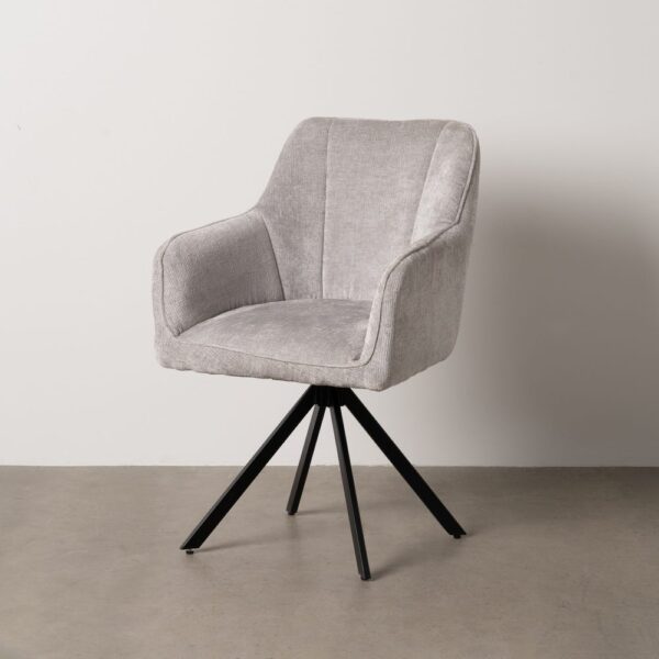 Chaise pivotante gris pied noir Juno Ixia