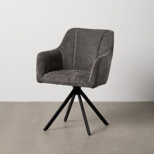 Chaise pivotante gris foncé pied noir Juno Ixia
