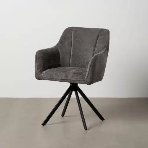 Chaise salle a manger Chaise pivotante gris foncé pied noir Juno Ixia