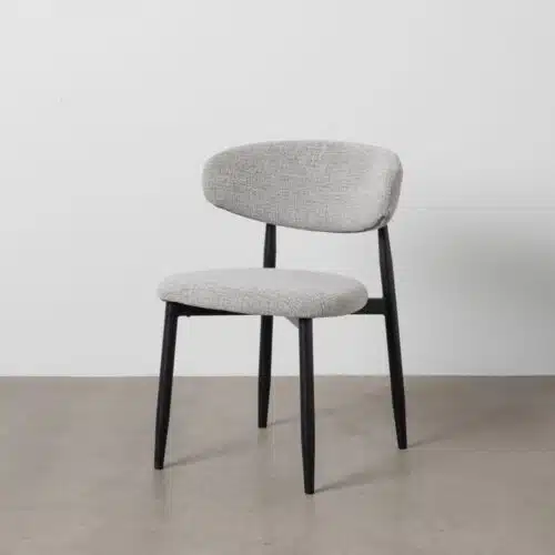 Chaise salle a manger Chaise tissu gris noir Ginny Ixia