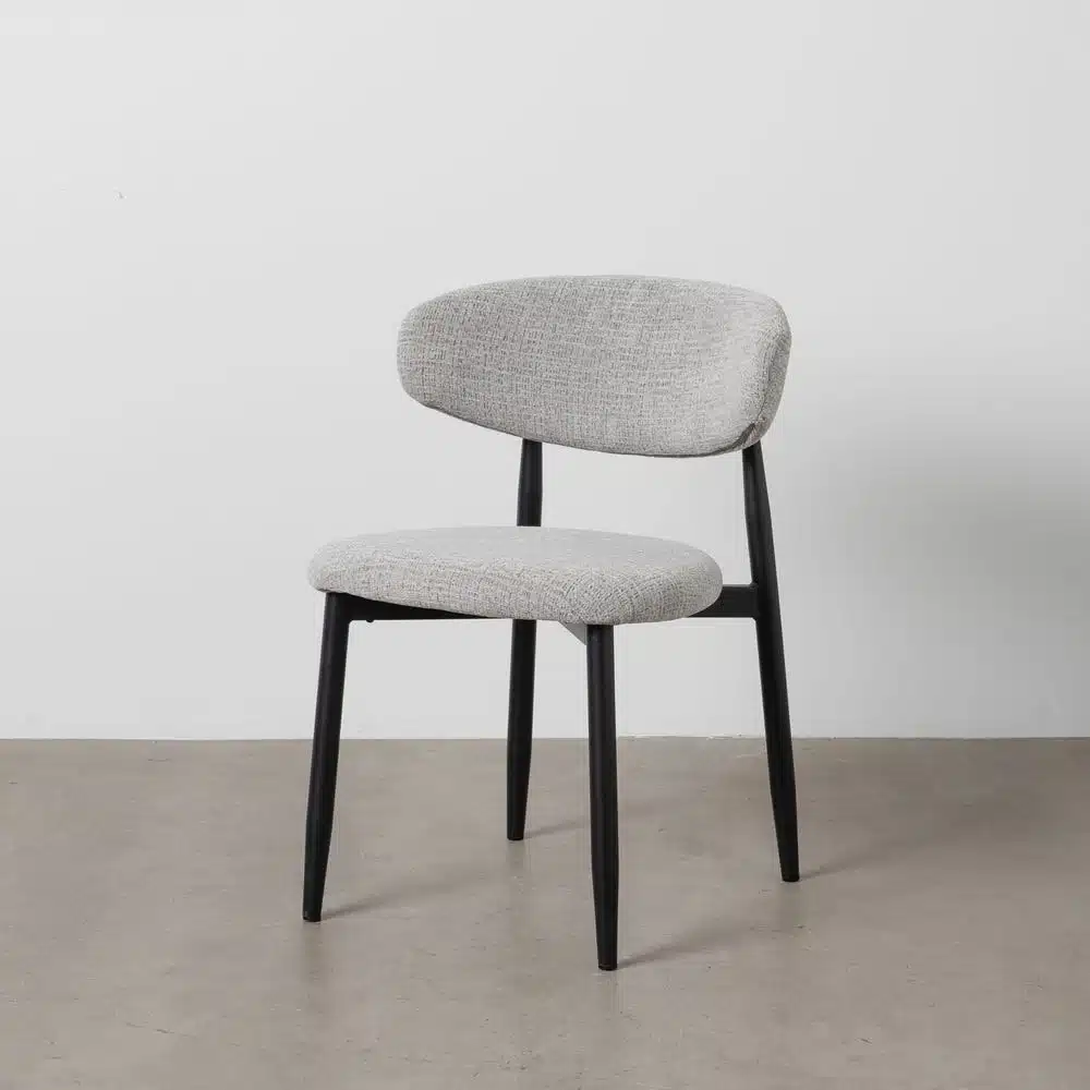 Chaise tissu gris noir Ginny Ixia