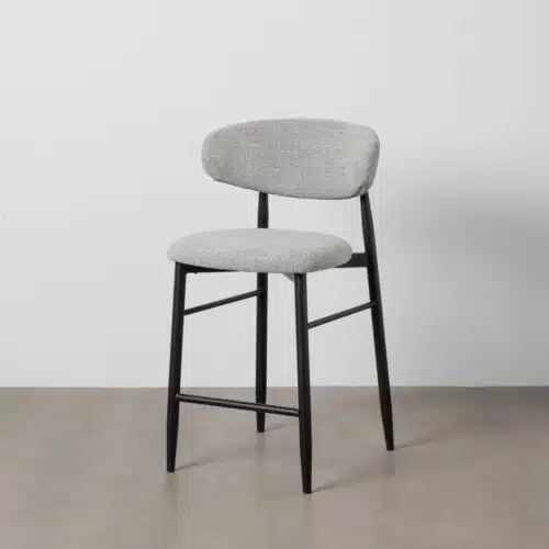 Tabouret tissu gris noir Ginny Ixia 65cm