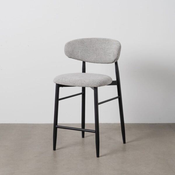 Tabouret tissu gris noir Ginny Ixia 65cm