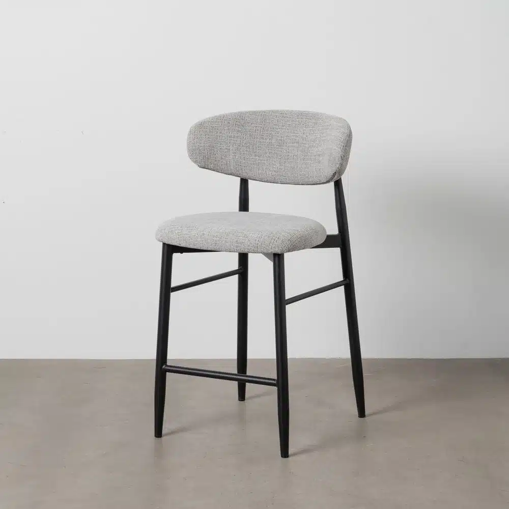 Tabouret tissu gris noir Ginny Ixia 65cm Tabouret tissu gris noir Ginny Ixia 65cm