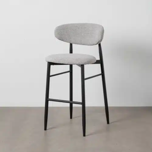 Tabouret tissu gris noir Ginny Ixia 75cm