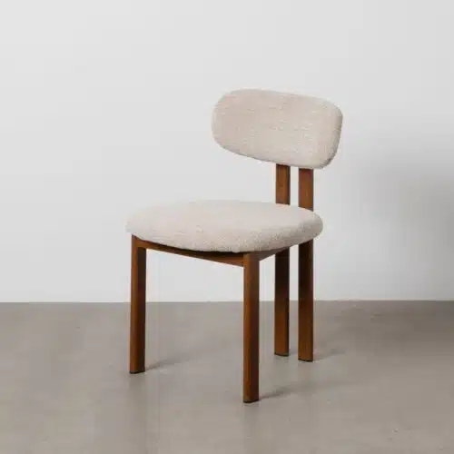 Chaise salle a manger Chaise design beige pied aspect bois Lina Ixia