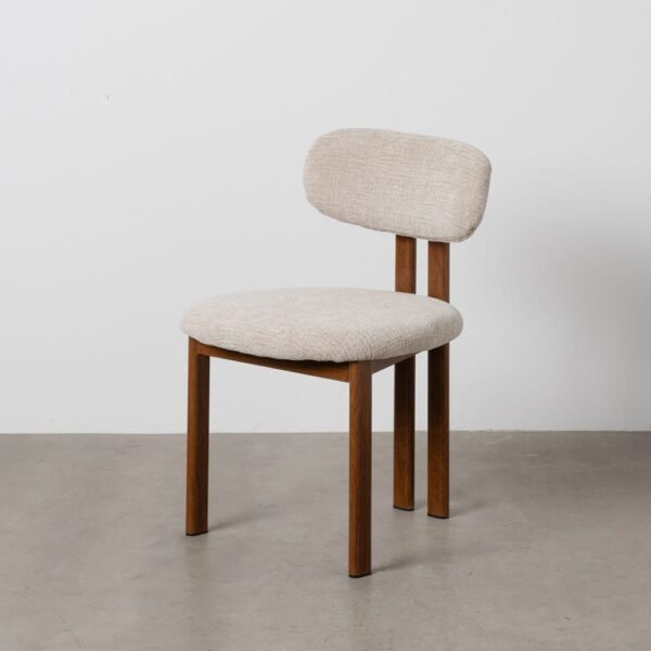 Chaise design beige pied aspect bois Lina Ixia