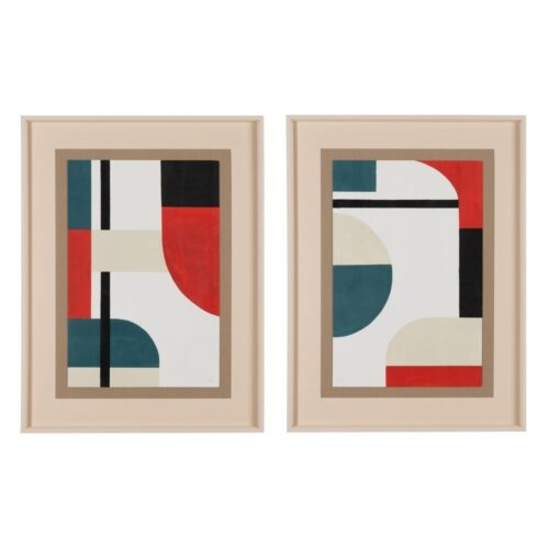 Tableau peinture noir blanc rouge bleu Ixia x2- 60x80 - 615159