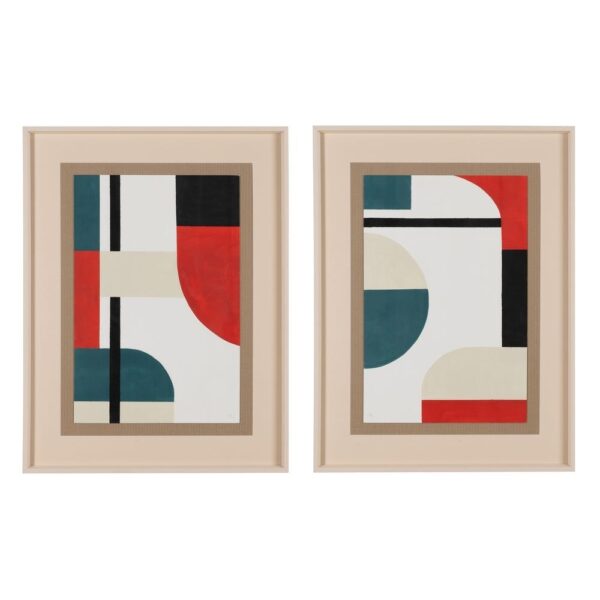 Tableau peinture noir blanc rouge bleu Ixia x2- 60x80 - 615159