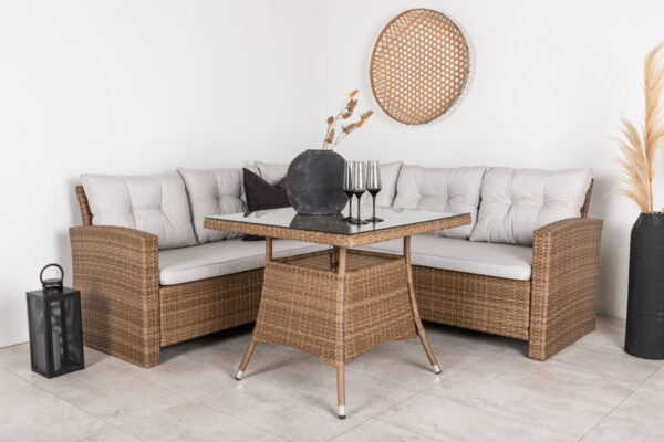 Salon de jardin en rotin naturel sable Stanford