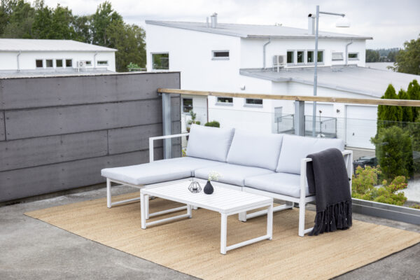 Salon de jardin en aluminium blanc et gris Mador