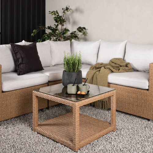 Salon de jardin d’angle rotin naturel Benettio