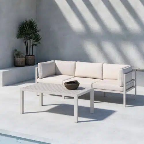 Salon de jardin aluminium beige Ibiza