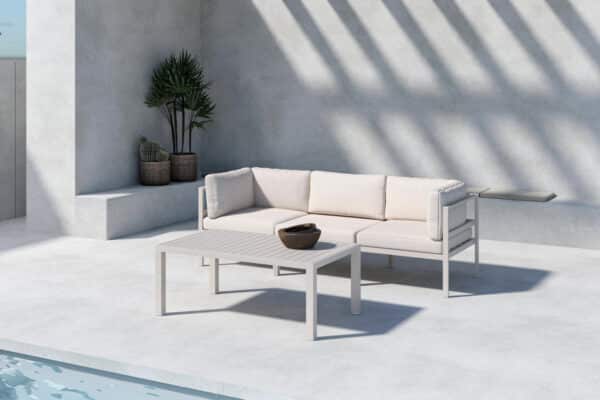 Salon de jardin aluminium beige Ibiza