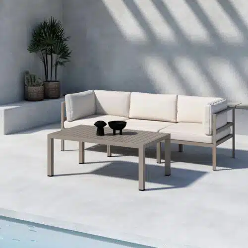 Salon de jardin aluminium marron beige Ibiza