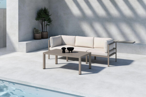 Salon de jardin aluminium marron beige Ibiza