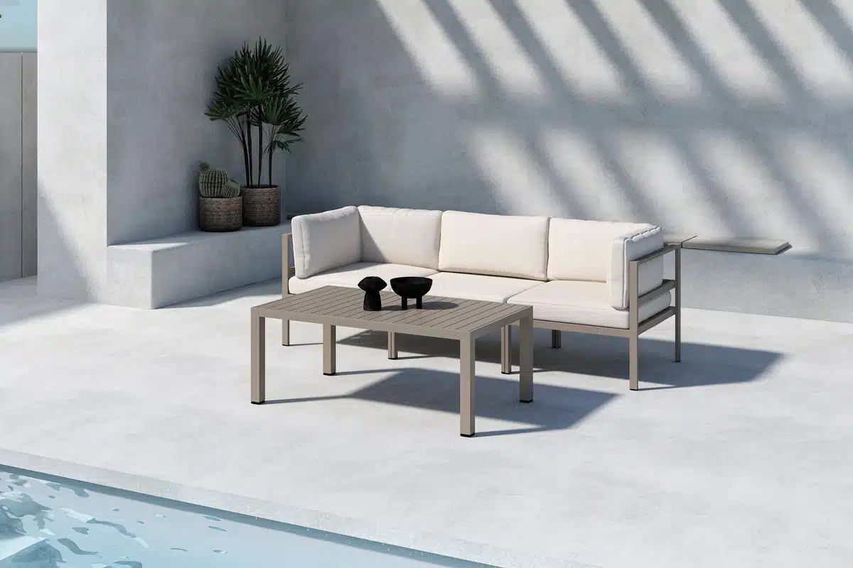 Salon de jardin aluminium marron beige Ibiza