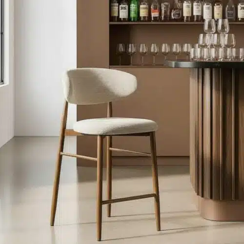 Tabouret tissu beige Ginny Ixia 65cm