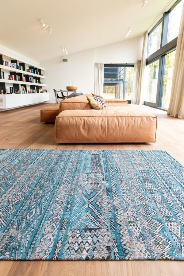 Tapis Antiquarian Kilim Zemmuri Blue Louis de Poortere – Image 2