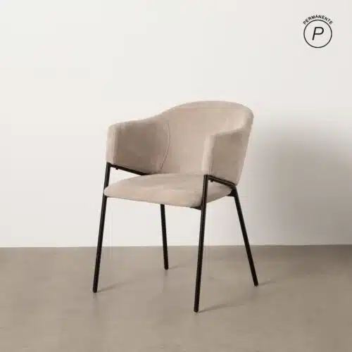 Chaise salle a manger Chaise design velours chenille beige Solski Ixia - 612541