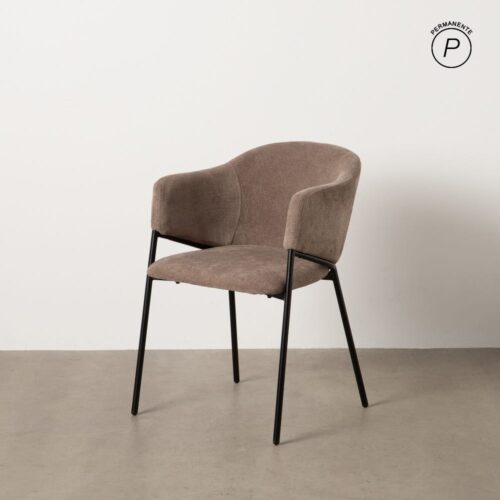 Chaise design velours chenille taupe Solski Ixia - 612542