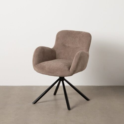 Chaise pivotante taupe velours chenille Merxx Ixia - 612546