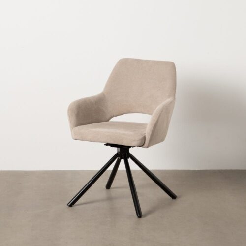 Chaise pivotante tissu chenille beige Okani Ixia - 612547