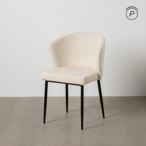 Chaise tissu chenille blanc Lisis Ixia  - 612571