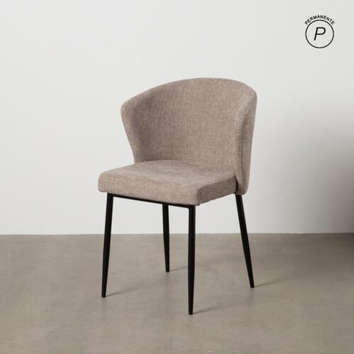 Chaise tissu chenille taupe Lisis Ixia  - 612573