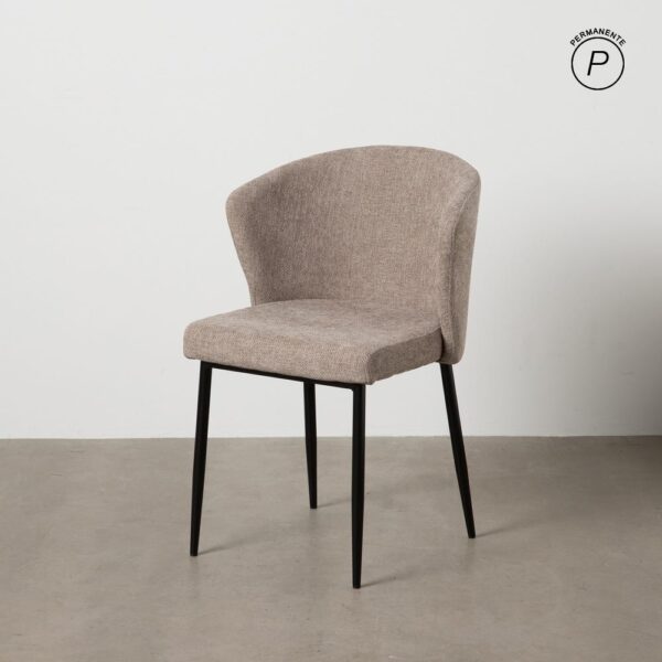 Chaise tissu chenille taupe Lisis Ixia  - 612573
