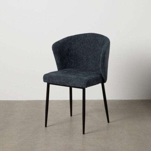 Chaise tissu chenille bleu Lisis Ixia  - 612576