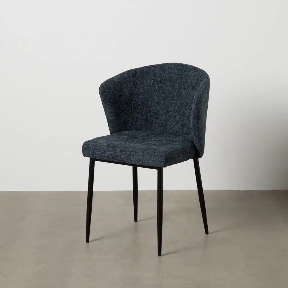 Chaise tissu chenille bleu Lisis Ixia - 612576