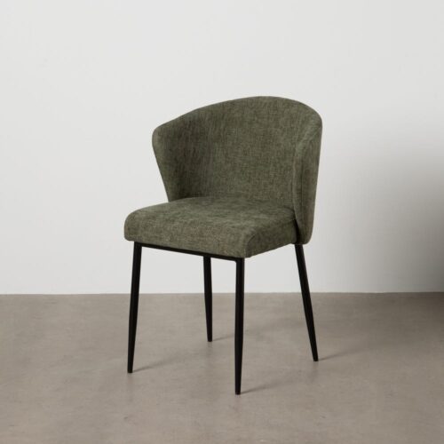 Chaise tissu chenille kaki Lisis Ixia  - 612577